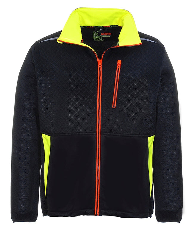 LeiKaTex® | BLACK LINE | Fleecejacke | geprägt schwarz