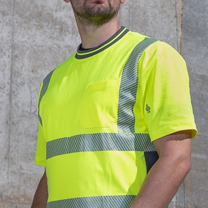 LeiKaTex® | BRIGHT LINE | T-Shirt | Warnschutz neongelb