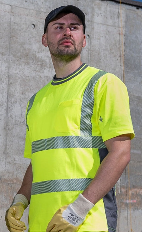 LeiKaTex® | BRIGHT LINE | T-Shirt | Warnschutz neongelb