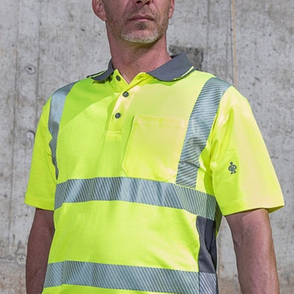LeiKaTex® | BRIGHT LINE | Polo-Shirt | Warnschutz neongelb