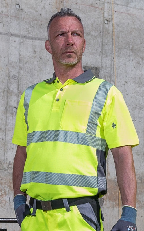 LeiKaTex® | BRIGHT LINE | Polo-Shirt | Warnschutz neongelb