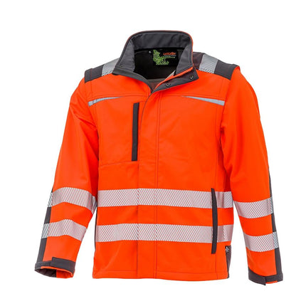 LeiKaTex® | BRIGHT LINE | Softshelljacke | Warnschutz warnorange