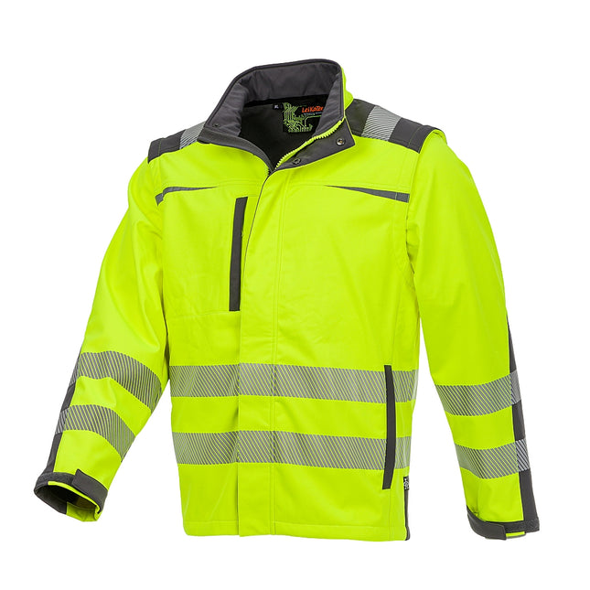 LeiKaTex® | BRIGHT LINE | Softshelljacke | Warnschutz neongelb
