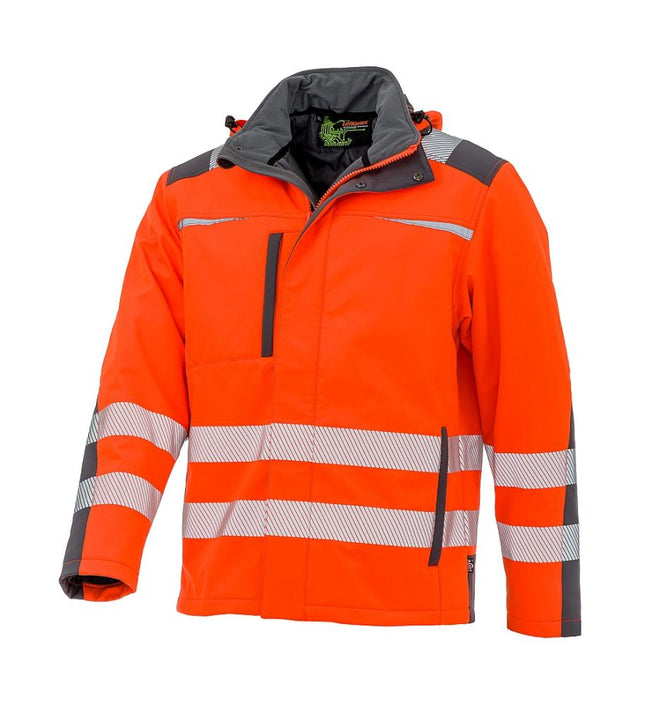 LeiKaTex® | BRIGHT LINE | Softshelljacke | Warnschutz warnorange