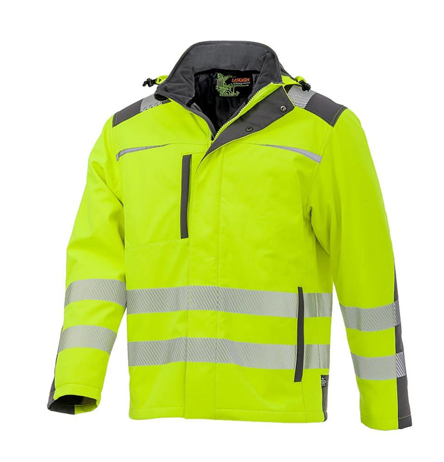 LeiKaTex® | BRIGHT LINE | Softshelljacke | Warnschutz neongelb
