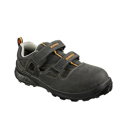 RUNNEX® S1-Sicherheitsklettsandalen TeamStar 5100 schwarz/orange