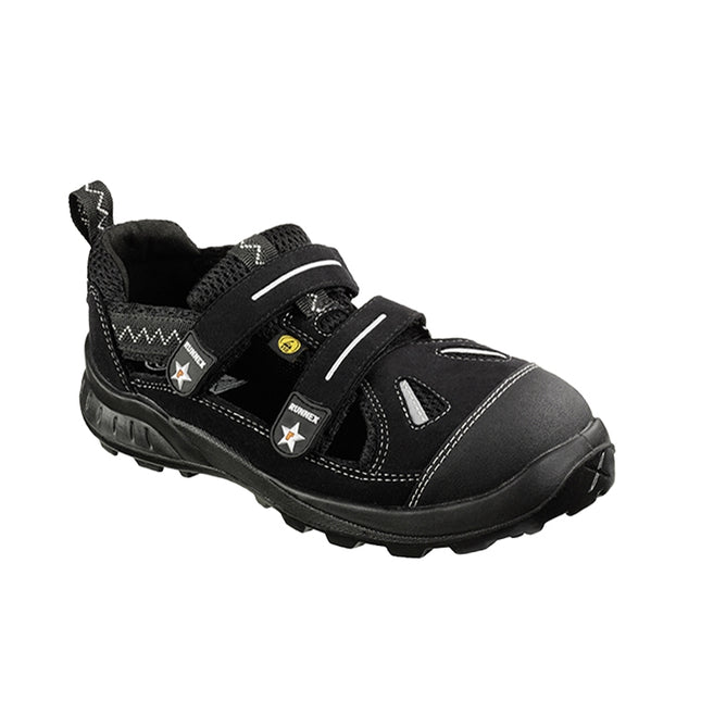 RUNNEX® S1-ESD-Sicherheitsklettsandalen TeamStar 5106 schwarz/silber