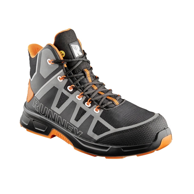 RUNNEX® S3S ESD-Sicherheitsschnürstiefel ActionStar 5353 schwarz/grau/orange
