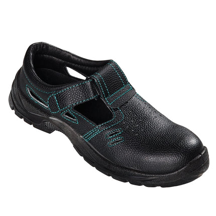 teXXor® S1-Sicherheitsklettsandalen GAP 6111 schwarz/grün
