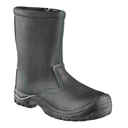 teXXor® S3-Winterreißverschlussstiefel ZIPPER 6340 schwarz/grün