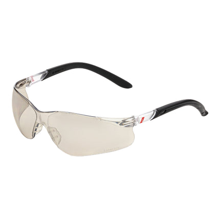 NITRAS VISION PROTECT, Schutzbrille, beige / schwarz, silber verspiegelt,  EN 166