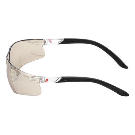 NITRAS VISION PROTECT, Schutzbrille, beige / schwarz, silber verspiegelt,  EN 166