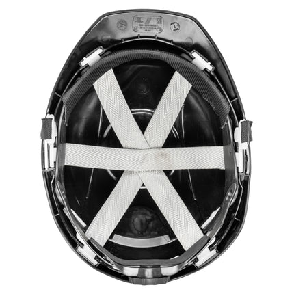 NITRAS HEAD PROTECT, Industrieschutzhelm, Schale aus HDPE, schwarz, Innenausstattung aus LDPE / Textil, schwarz / grau, EN 397