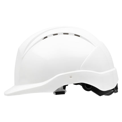 NITRAS HEAD PROTECT, Industrieschutzhelm, Schale aus HDPE, weiß, Innenausstattung aus LDPE / Textil, schwarz / grau, EN 397