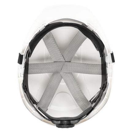 NITRAS HEAD PROTECT, Industrieschutzhelm, Schale aus HDPE, weiß, Innenausstattung aus LDPE / Textil, schwarz / grau, EN 397