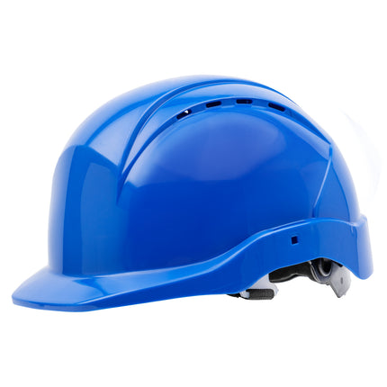 NITRAS HEAD PROTECT, Industrieschutzhelm, Schale aus HDPE, königsblau, Innenausstattung aus LDPE / Textil, schwarz / grau, EN 397