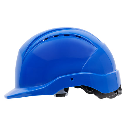 NITRAS HEAD PROTECT, Industrieschutzhelm, Schale aus HDPE, königsblau, Innenausstattung aus LDPE / Textil, schwarz / grau, EN 397