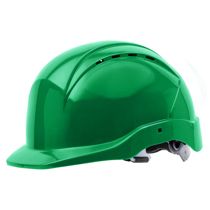 NITRAS HEAD PROTECT, Industrieschutzhelm, Schale aus HDPE, grün, Innenausstattung aus LDPE / Textil, schwarz / grau, EN 397