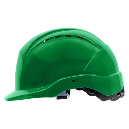 NITRAS HEAD PROTECT, Industrieschutzhelm, Schale aus HDPE, grün, Innenausstattung aus LDPE / Textil, schwarz / grau, EN 397