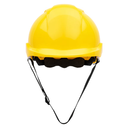 NITRAS HEAD PROTECT, Industrieschutzhelm, Schale aus HDPE, gelb, Innenausstattung aus LDPE / Textil, schwarz / grau, EN 397