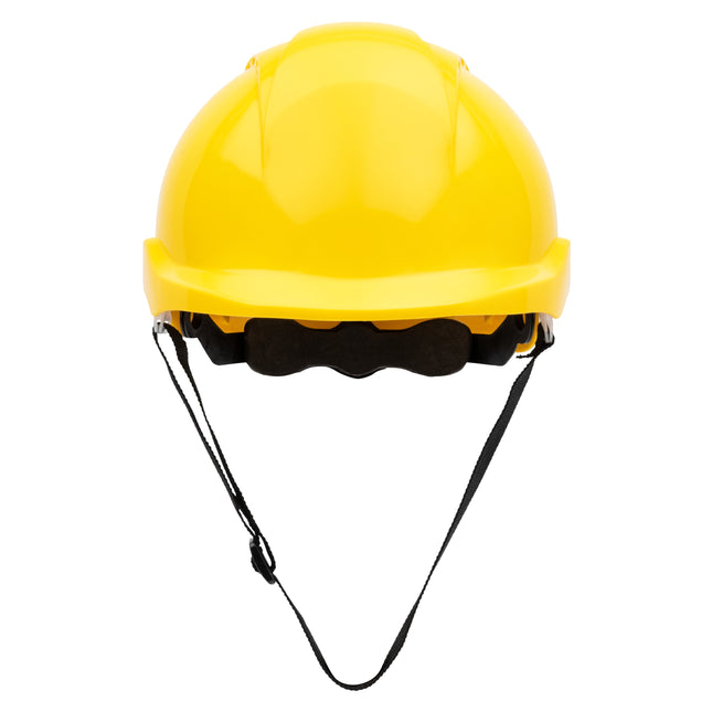NITRAS HEAD PROTECT, Industrieschutzhelm, Schale aus HDPE, gelb, Innenausstattung aus LDPE / Textil, schwarz / grau, EN 397