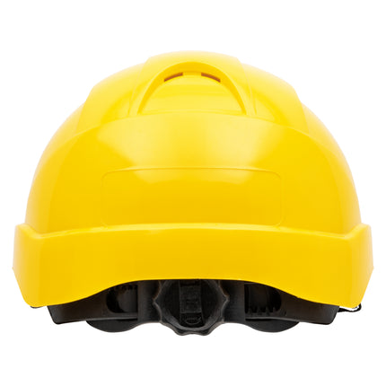 NITRAS HEAD PROTECT, Industrieschutzhelm, Schale aus HDPE, gelb, Innenausstattung aus LDPE / Textil, schwarz / grau, EN 397