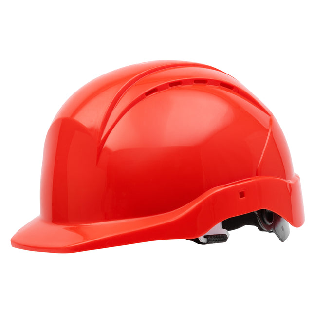 NITRAS HEAD PROTECT, Industrieschutzhelm, Schale aus HDPE, rot, Innenausstattung aus LDPE / Textil, schwarz / grau, EN 397